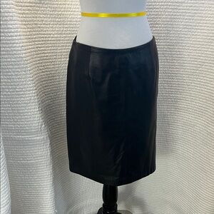 INC Black Leather Skirt lined, short, quality